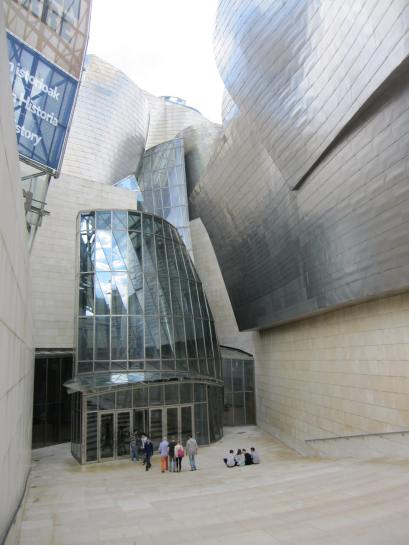 Main entrance to the Guggenheim in Bilbao, Spain